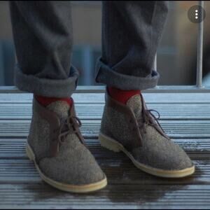 CLARKS ORIGINALS X HARRIS‎ TWEED DESERT BOOTS SIZE 101/2